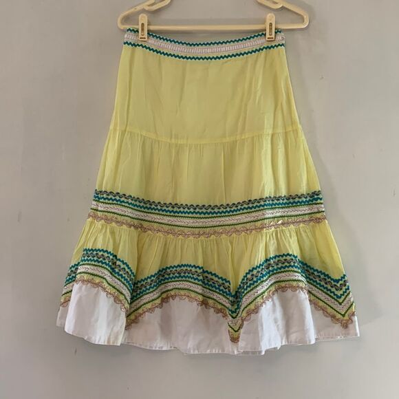 Tibi yellow decorative skirt Fully lined Size 2 - Picture 1 of 11